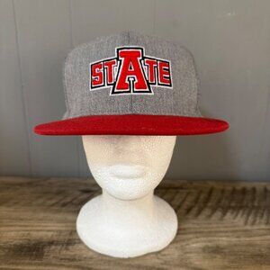 Arkansas State Red Wolves Adidas Gray & Red Hat Autographed By Jake Bakamus